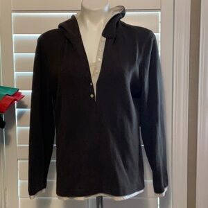 Sonoma Women's Black Hoodie with Button Accents